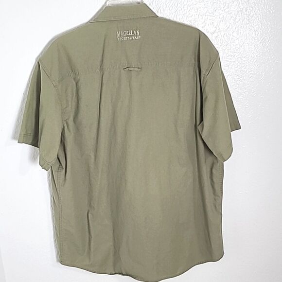 Magellan Army Green Buttondown Shirt, Short Sleeves, Size Large - Picture 3 of 5